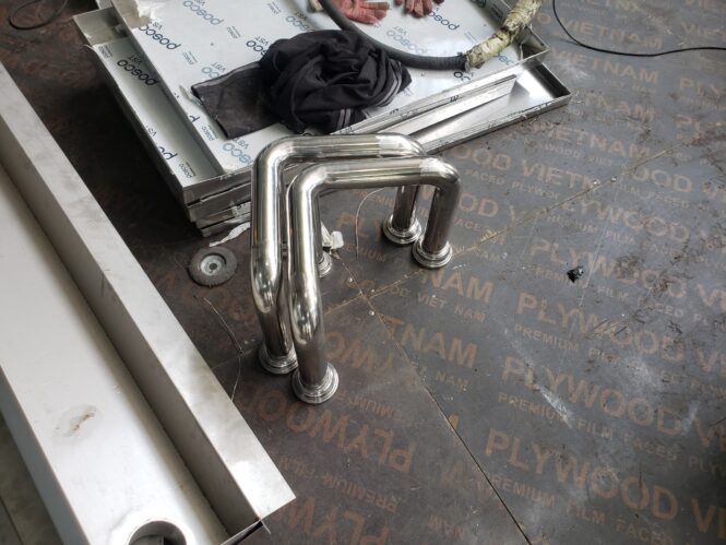 lan can phân làn inox cố định