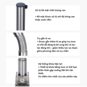 trụ chắn inox có thể gập xuống được