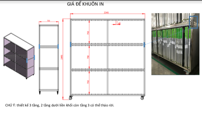 giá để khuôn in trong nhà máy