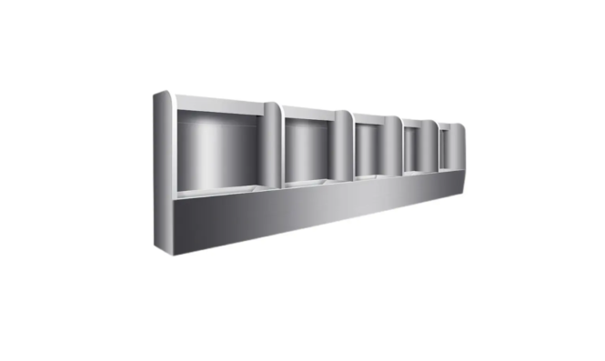 máng tiểu inox nhiều ngăn