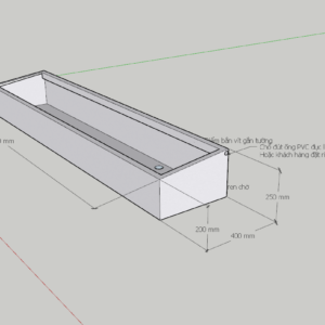 máng tiểu inox dài 2000 mm