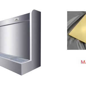 máng tiểu inox có hệ thống xả nước