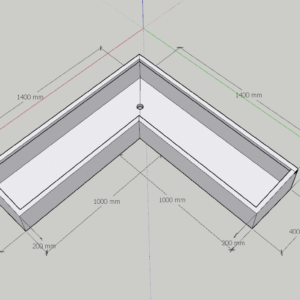máng tiểu inox vuông góc