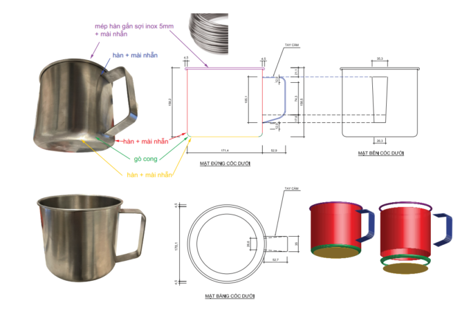 bản vẽ phin pha cà phê theo yêu cầu
