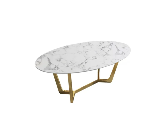 bàn ăn inox hình OVAL decor