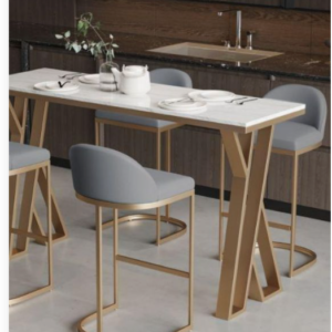 bàn ăn inox hình chữ nhật decor