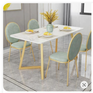 bàn ăn inox hình chữ nhật decor