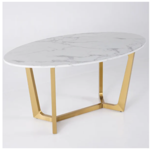 bàn ăn inox hình OVAL decor