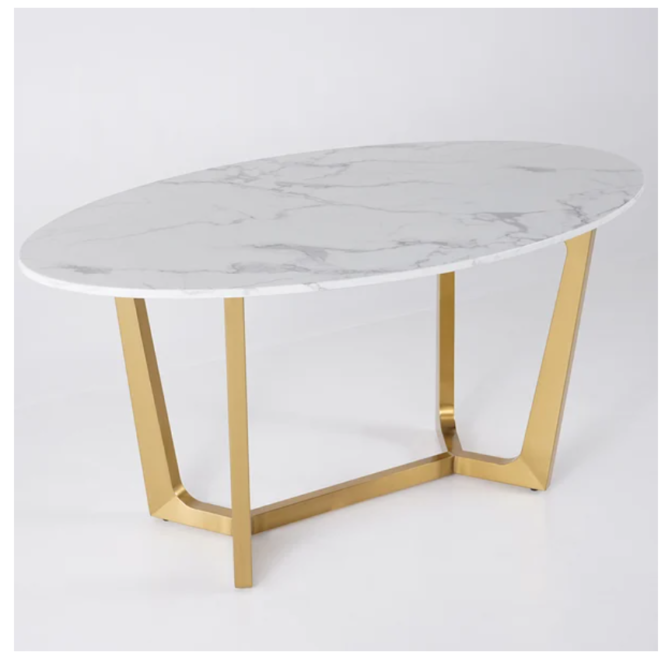 bàn ăn inox hình OVAL decor