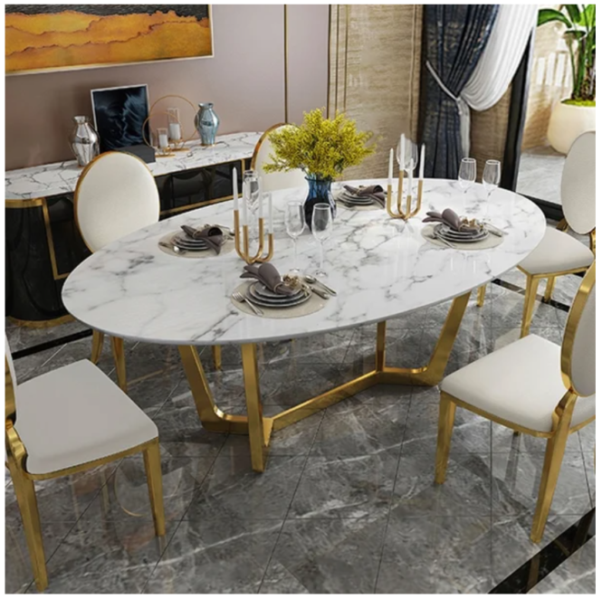 bàn ăn inox hình tròn decor