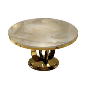 bàn ăn inox hình tròn decor