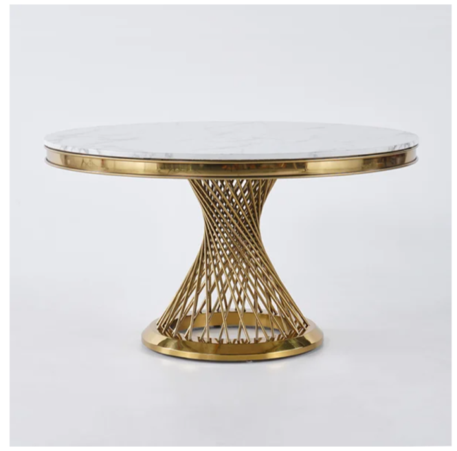 bàn ăn inox hình tròn decor