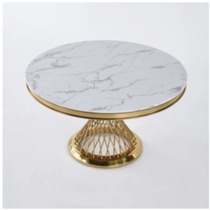 bàn ăn inox hình tròn decor