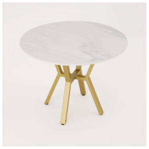 bàn ăn inox hình tròn decor