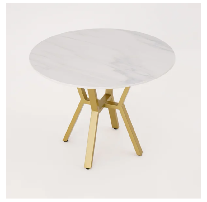 bàn ăn inox hình tròn decor