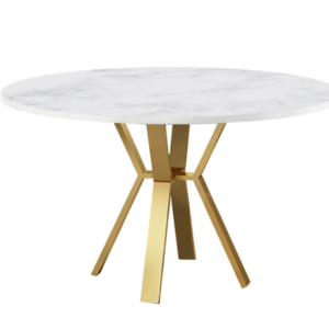 bàn ăn inox hình tròn decor