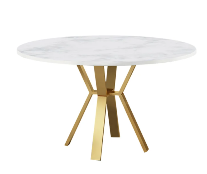 bàn ăn inox hình tròn decor