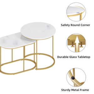 Bàn trà inox hình tròn decor theo yêu cầu