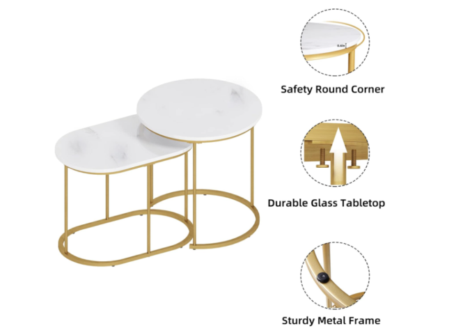 Bàn trà inox hình tròn decor theo yêu cầu
