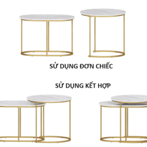 Bàn trà inox hình tròn decor theo yêu cầu