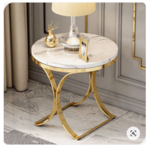 Bàn trà inox hình tròn decor theo yêu cầu