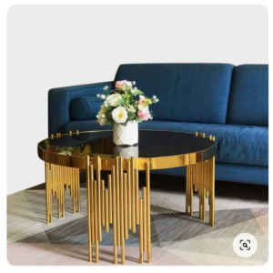 Bàn trà inox hình tròn decor theo yêu cầu