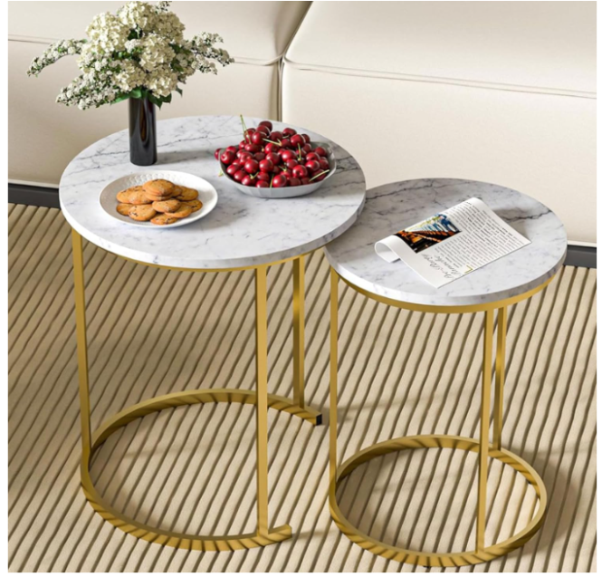 Bàn trà inox hình tròn decor theo yêu cầu