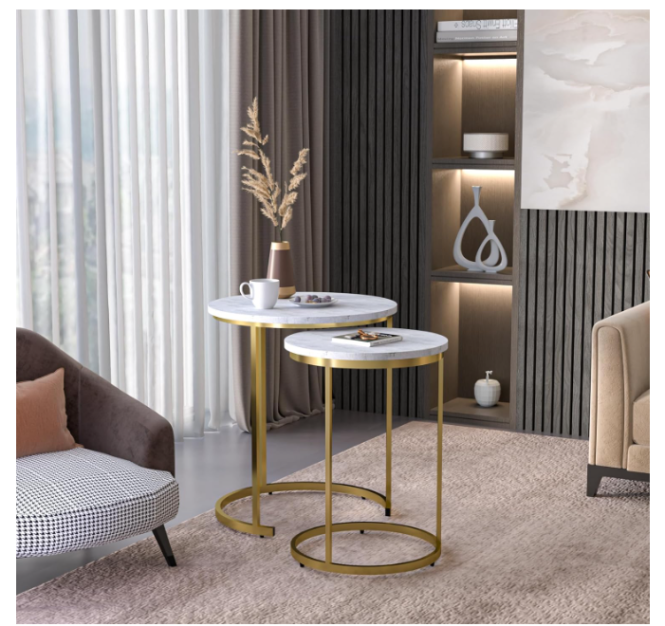 Bàn trà inox hình tròn decor theo yêu cầu
