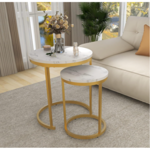 Bàn trà inox hình tròn decor theo yêu cầu