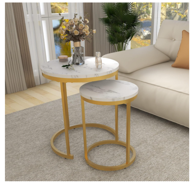 Bàn trà inox hình tròn decor theo yêu cầu
