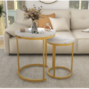 Bàn trà inox hình tròn decor theo yêu cầu