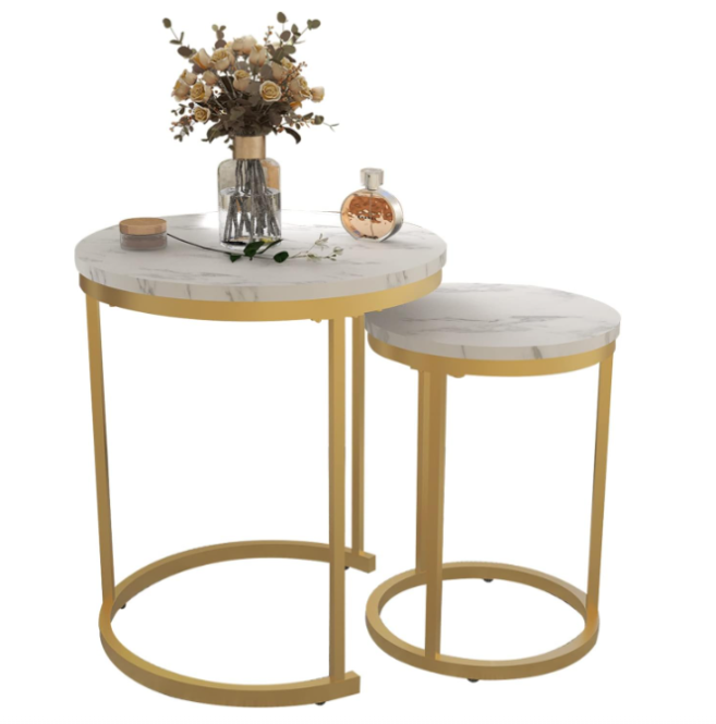 Bàn trà inox hình tròn decor theo yêu cầu