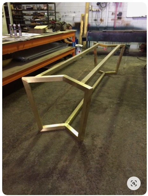 bàn ăn inox hình chữ nhật decor