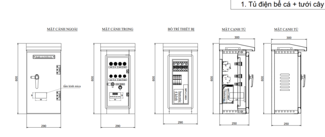 bản vẽ tủ điện bể cá và tưới cây