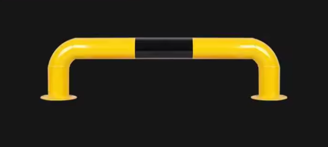 Lan can phân làn sơn màu vàng đen