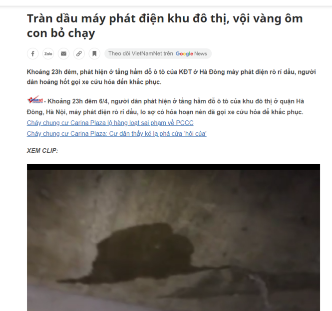 máy phát điện bị rò rỉ dầu