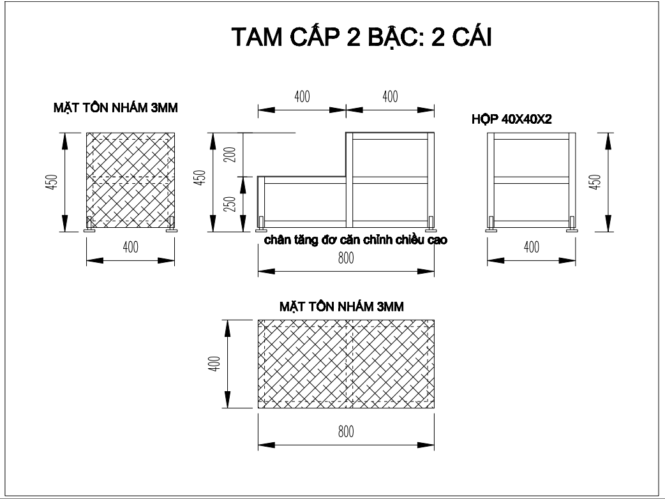 bản vẽ tam cấp 2 bậc