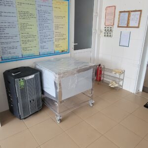 Thùng chứa gạo cho trường học inox