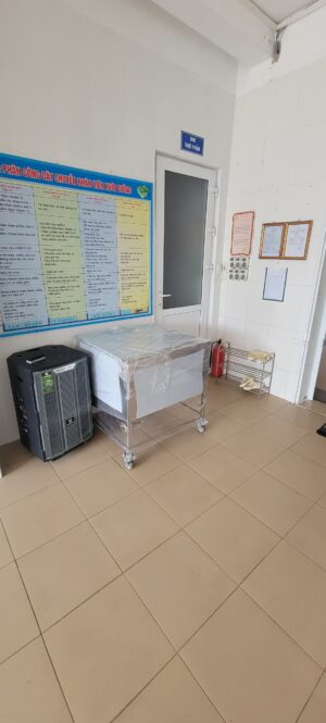 Thùng chứa gạo cho trường học inox