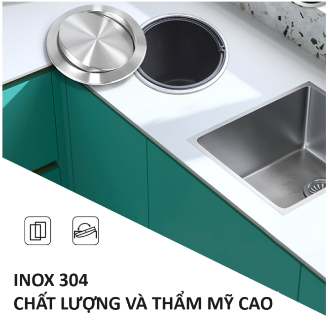 nắp thùng rác inox 