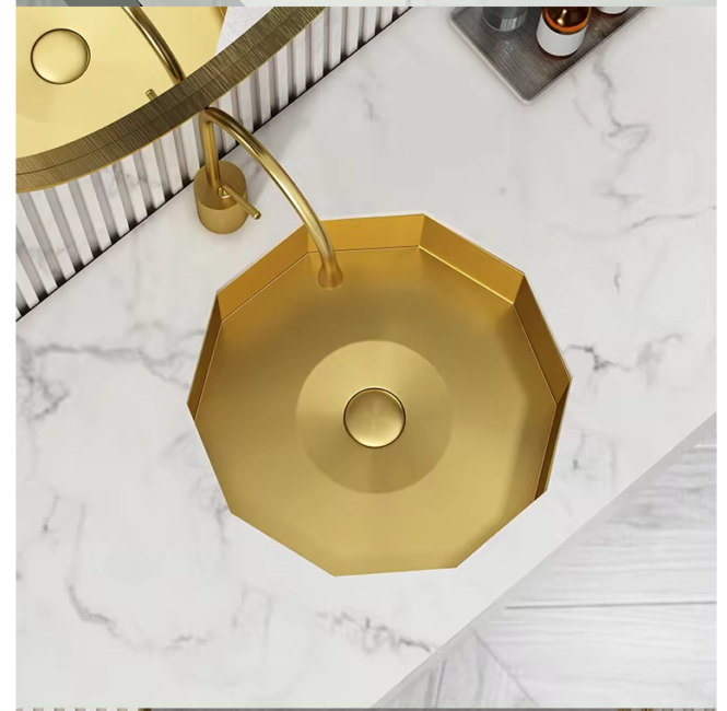 chậu rửa tay phòng tắm inox decor model 208
