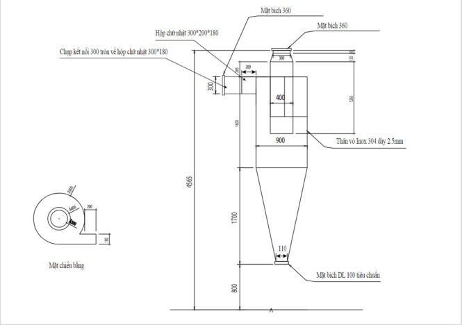 Gia công cylcone bằng inox