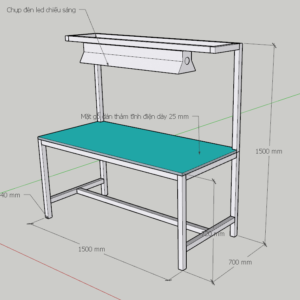 bàn thao tác kiểm tra linh kiện điện tử có phủ phin tĩnh điện