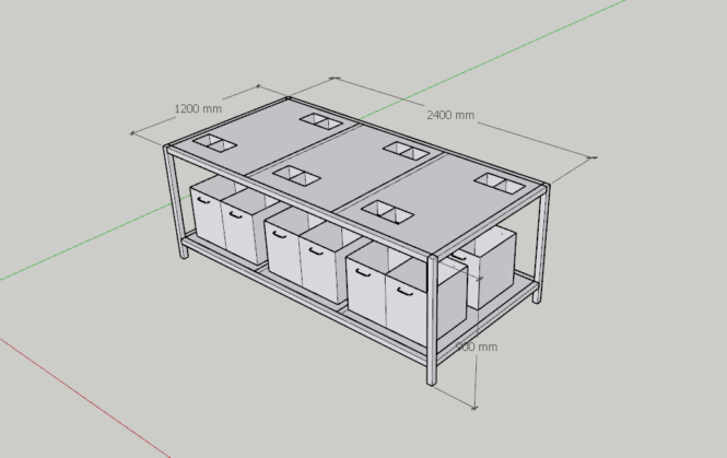 bàn thao tác tách vỏ hàu