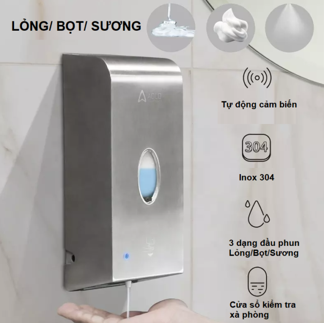 Bình xà phòng treo tường cảm biến cho ngân hàng VIB
