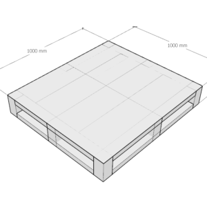 pallet inox kích thước 1000x1000x150 mm loại 1 mặt 1000kg 2