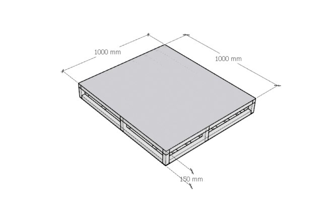 pallet inox kích thước 1000x1000x150 mm loại 2 mặt 500kg 2