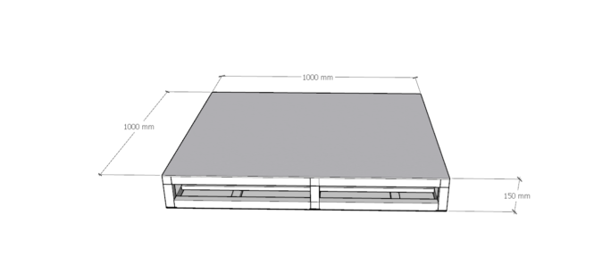 pallet inox kích thước 1000x1000x150 mm loại 2 mặt 500kg 2