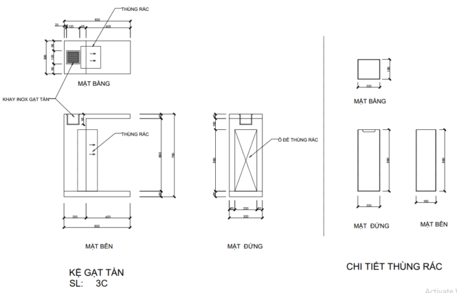 thùng rác có gạt tàn thuốc lá cho trung tâm thương mại