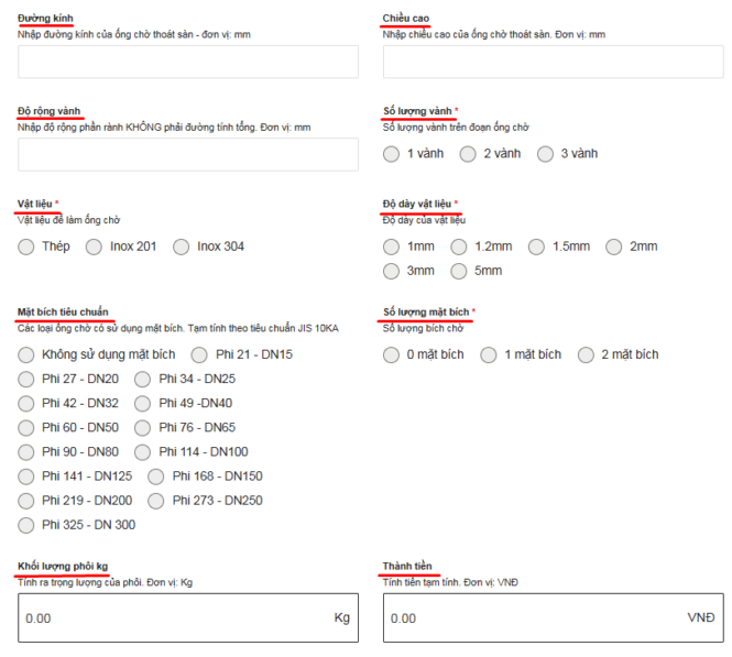 tính toán ống chờ xuyên sàn